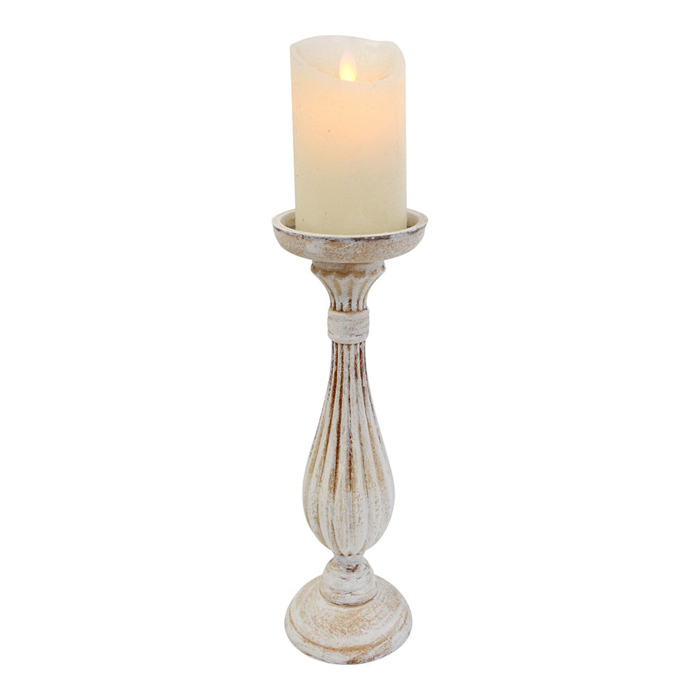LVD MDF Potts 33cm Pillar/Taper Stick Candle Holder Home Decorative Display White — image 2