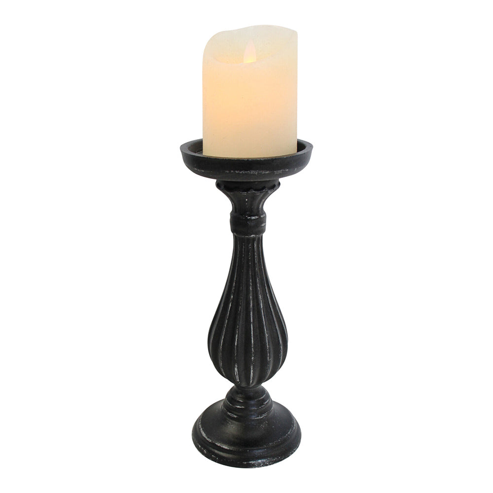 LVD MDF Curve 27cm Pillar/Taper Stick Candle Holder Home Decorative Display Black — image 2