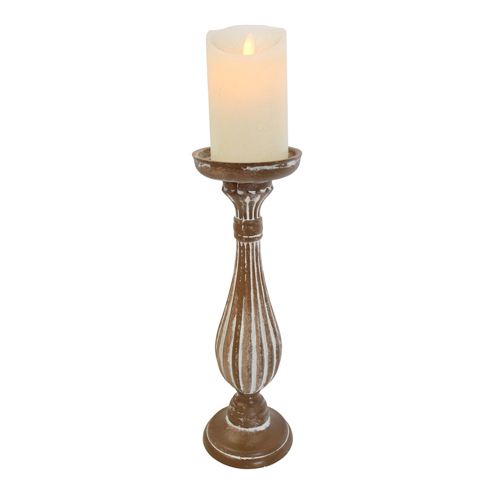 LVD MDF Potts 33cm Pillar/Taper Stick Candle Holder Home Decor Display Natural (2 Pack) — image 2