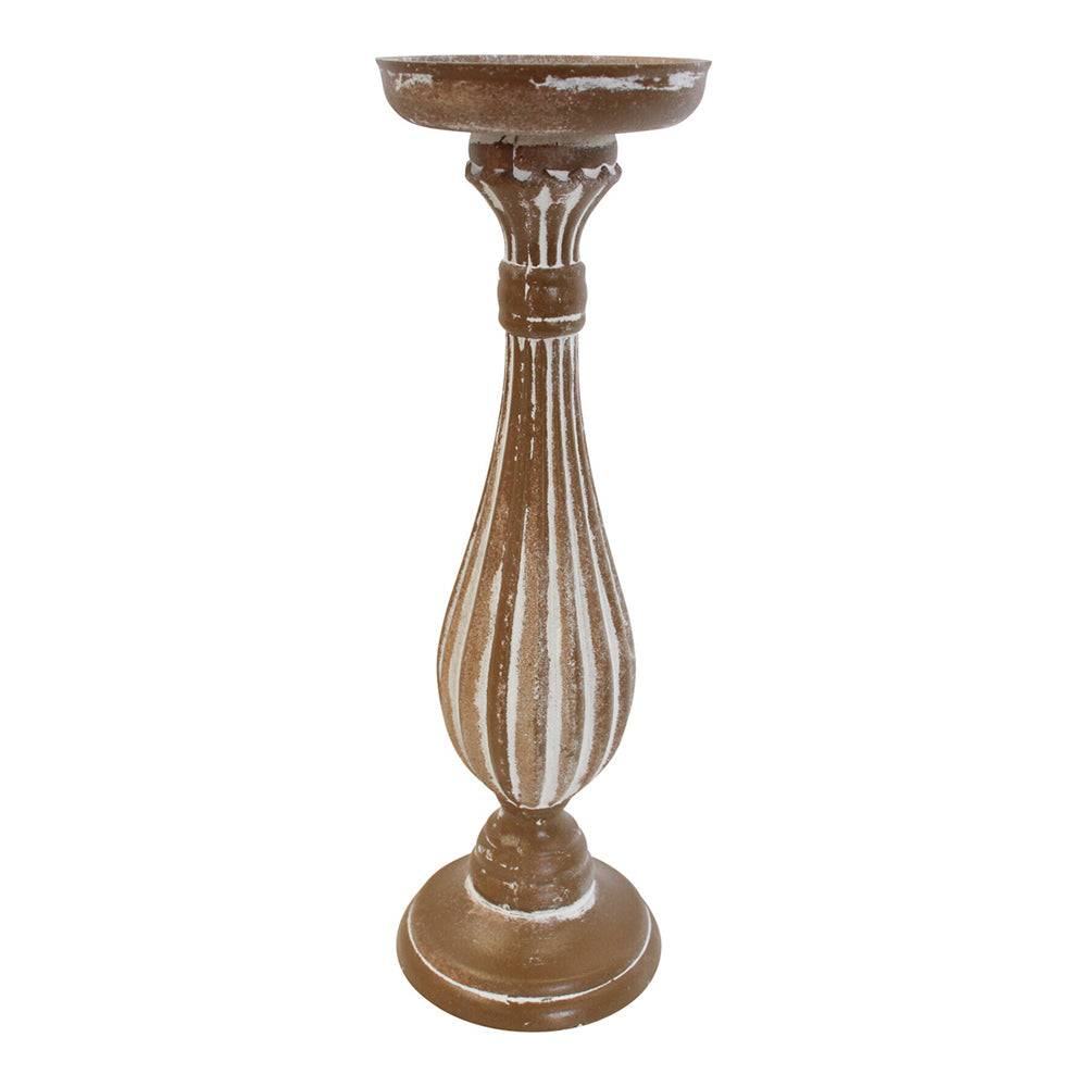 LVD MDF Potts 33cm Pillar/Taper Stick Candle Holder Home Decorative Display Natural