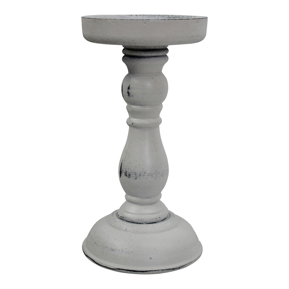 LVD MDF/Metal Finch 20cm Pillar/Taper Stick Candle Holder Home Decor Display White