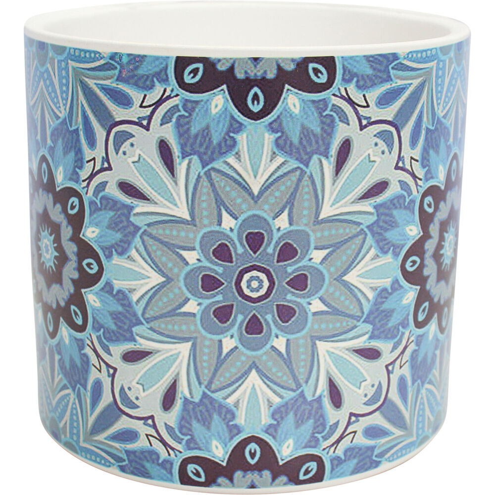 LVD 13x12cm Blue/White Ceramic Decorative Indoor Planter Pot Mykonos