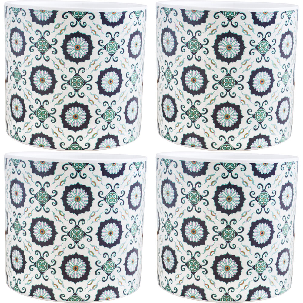 LVD Ceramic Outdoor Decorative Planter Pot Corfu 12.5x12cm Multicoloured (4 Pack)