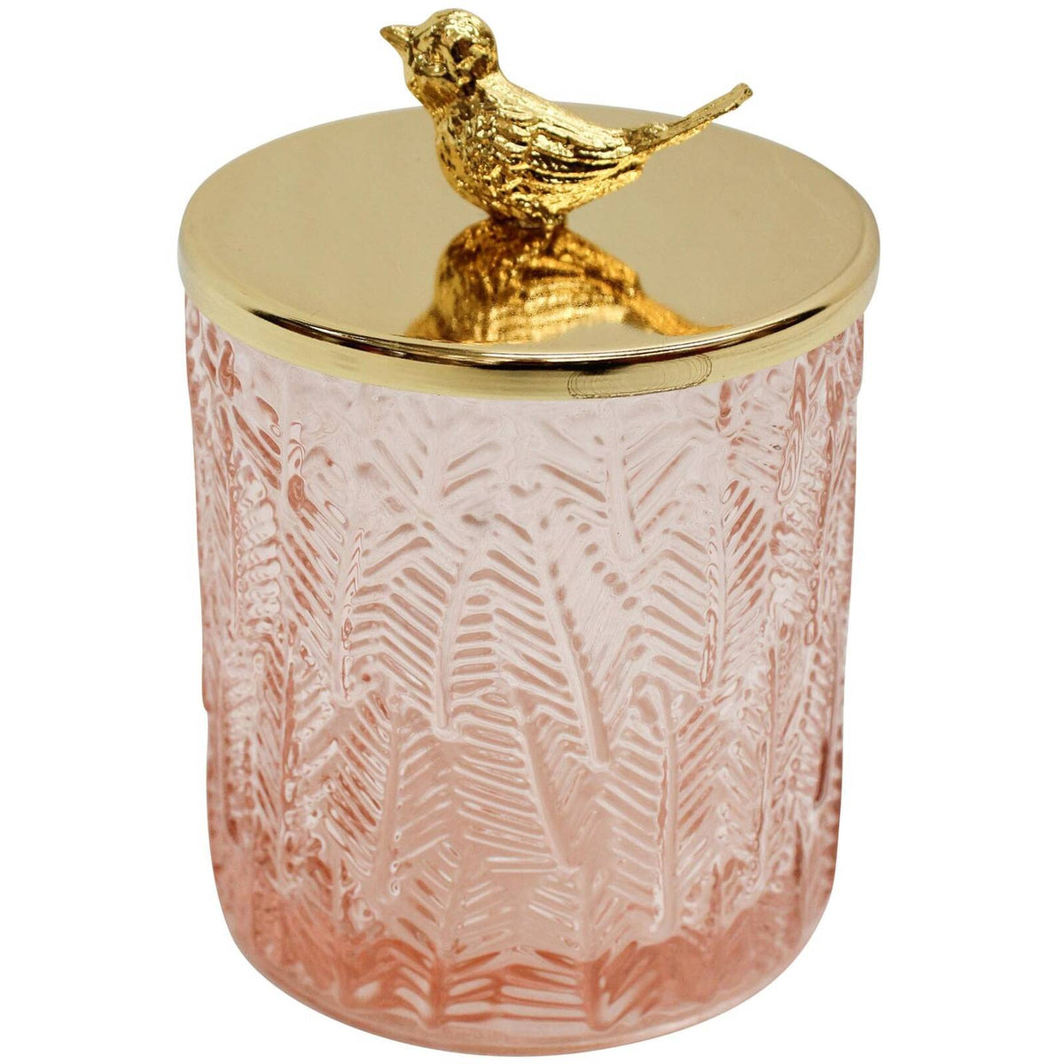 LVD Glass Trinket Box Storage Home Tabletop Decor Round 13cm Bird Oasis (2 Pack) — image 2