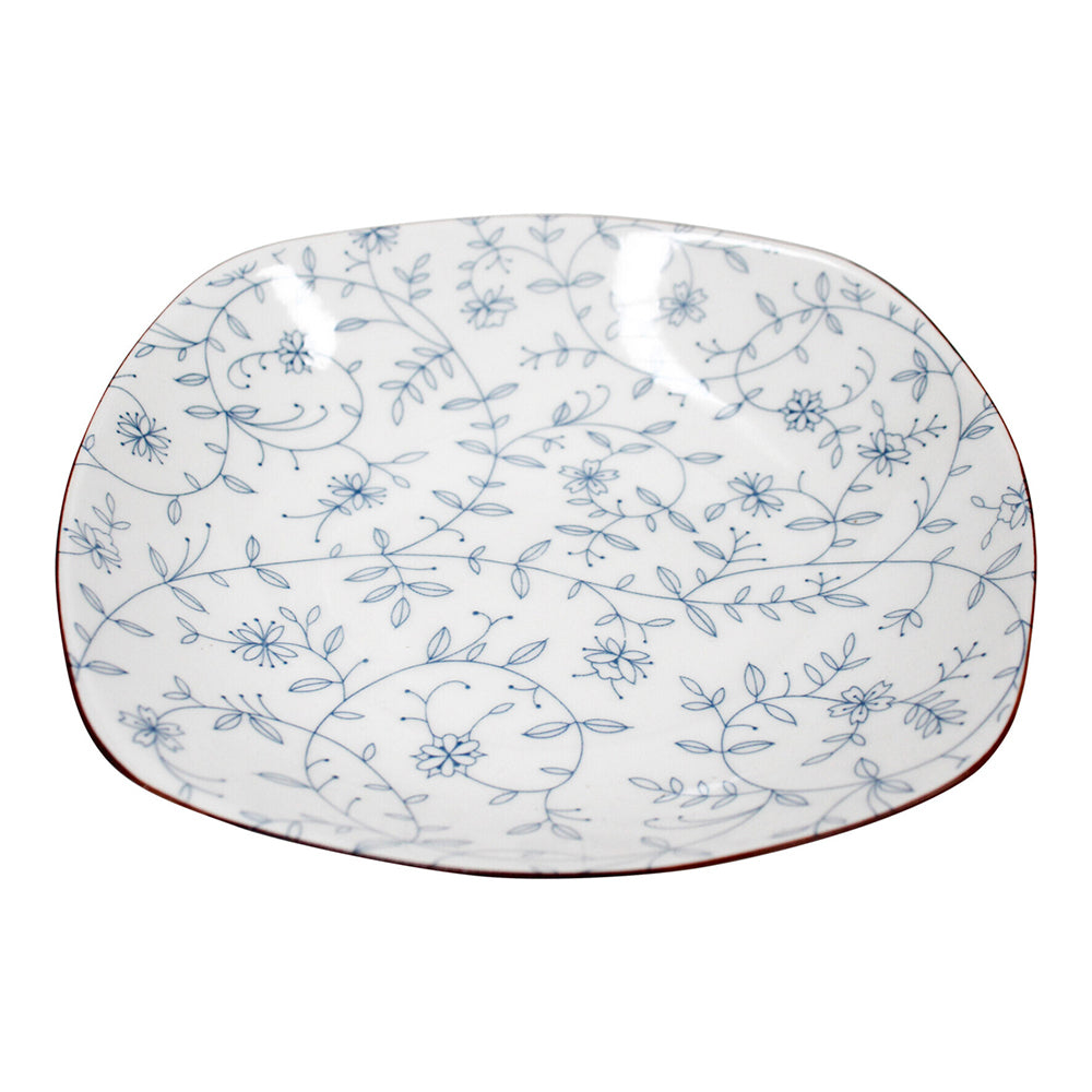 LVD Vine Ceramic 19.5cm Food Serving Plate Dish Square Decorative Tableware White