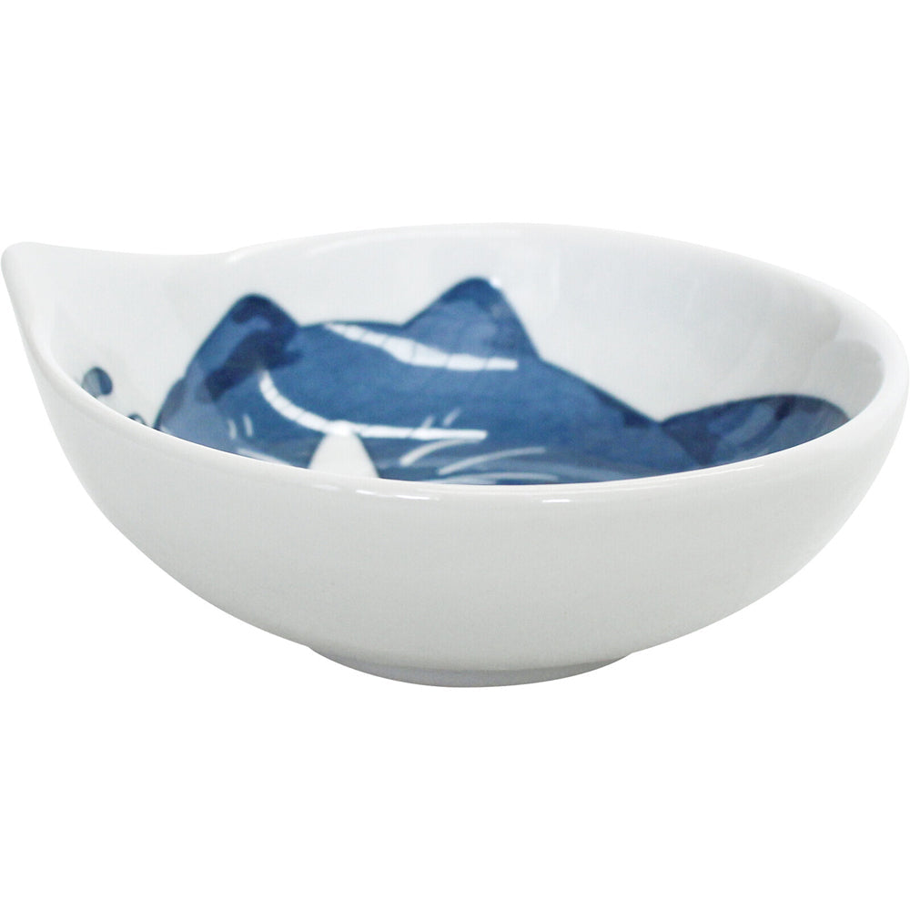 LVD Ceramic 11.5cm Felix Cat Bowl Round Serving Dish Dinnerware Small White/Blue — image 2