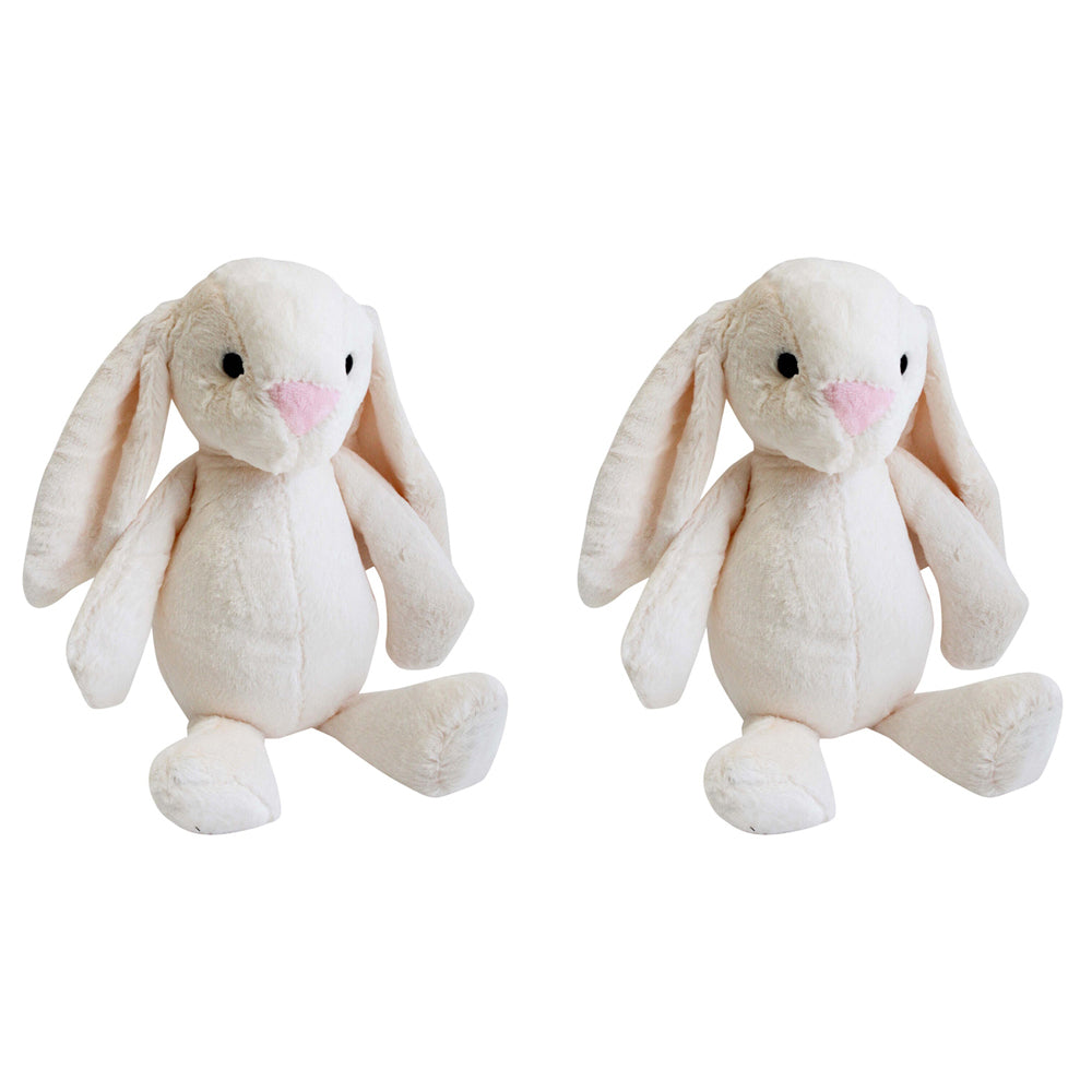 LVD Rabbit 35cm Plush Toy Kids/Children/Toddler Soft Stuffed Animal Large Cream (2 Pack)