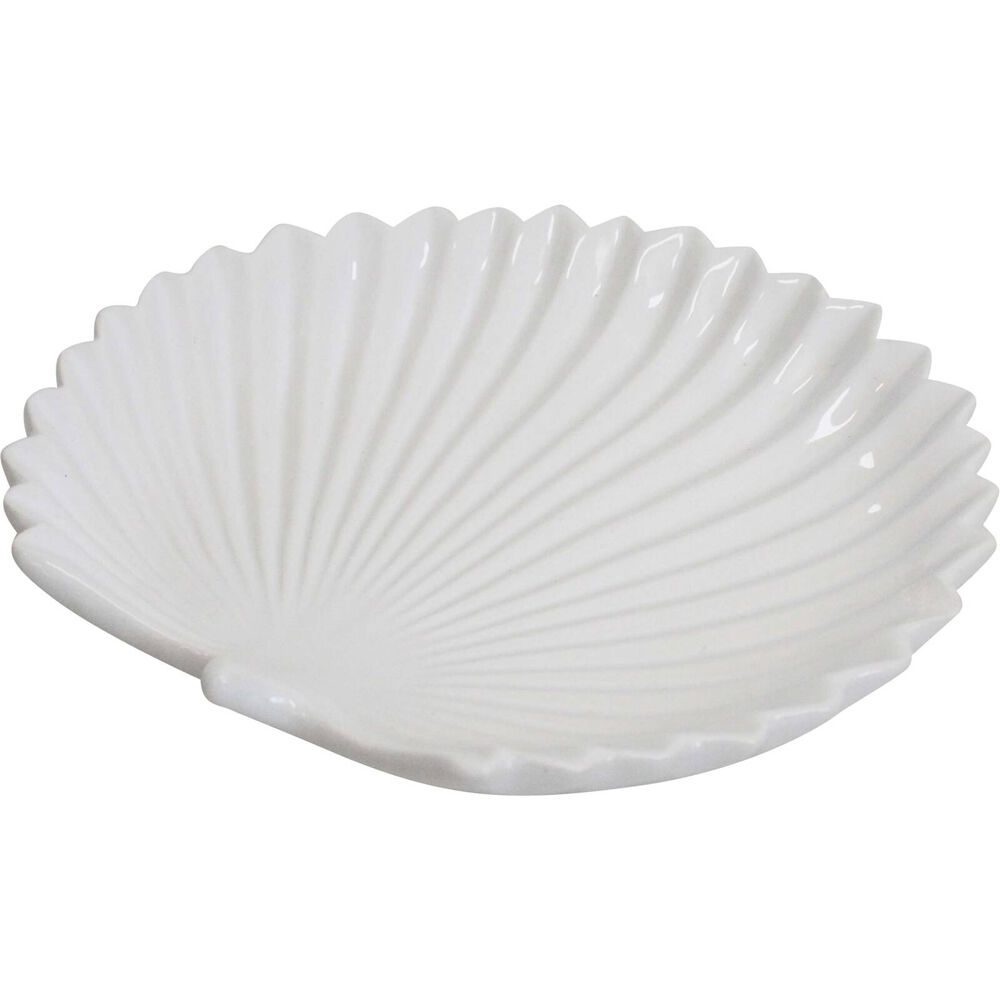 LVD Palm Ceramic Plate Trinket Dish/Jewellery Holder Decor Small 15cm White (2 Pack) — image 2