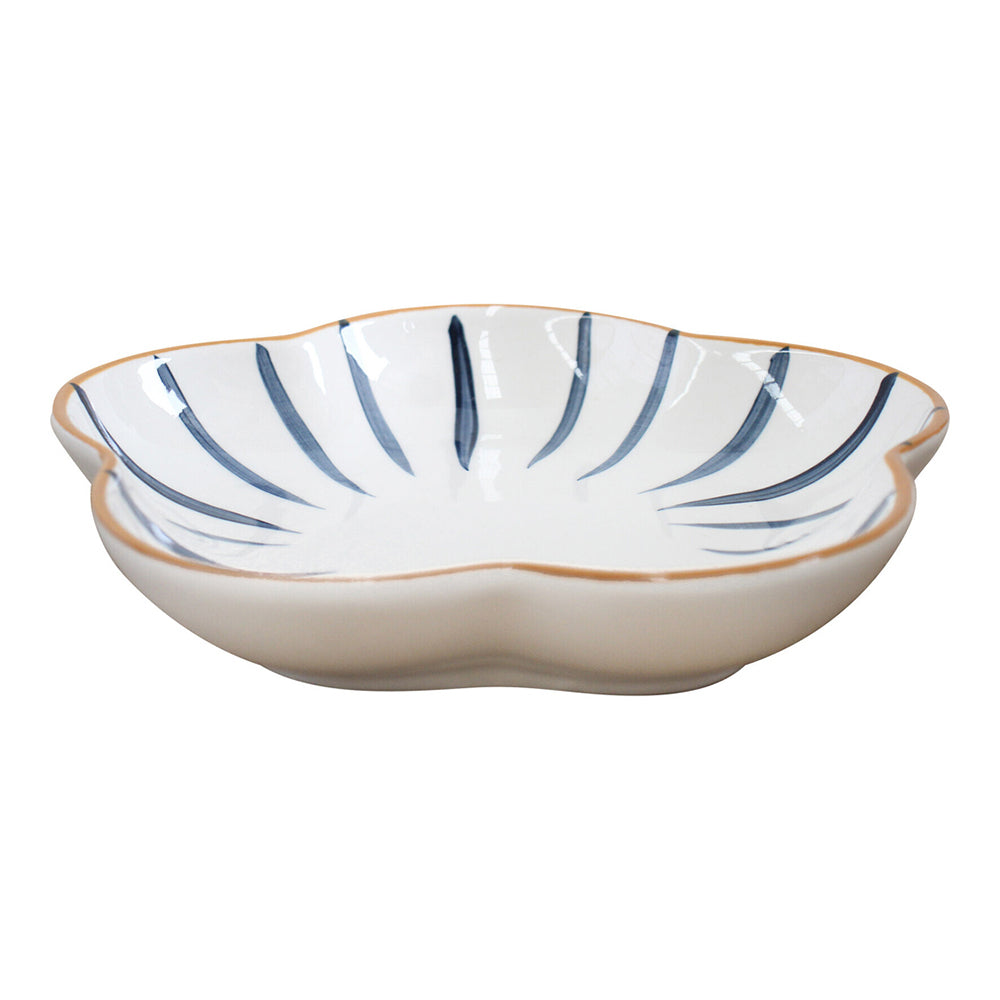 LVD Ceramic 20cm Flower Bowl Dash Serving Food Salad/Snack Dish Dinnerware White