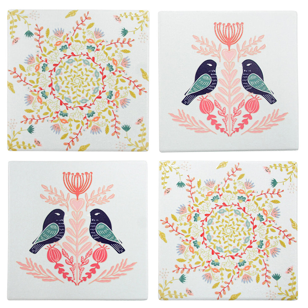 LVD 4pc LVD Ceramic Coasters Mandala Dream Mat/Pad Home/Kitchen Decor 9.5cm Sqr (2 Pack) — image 2