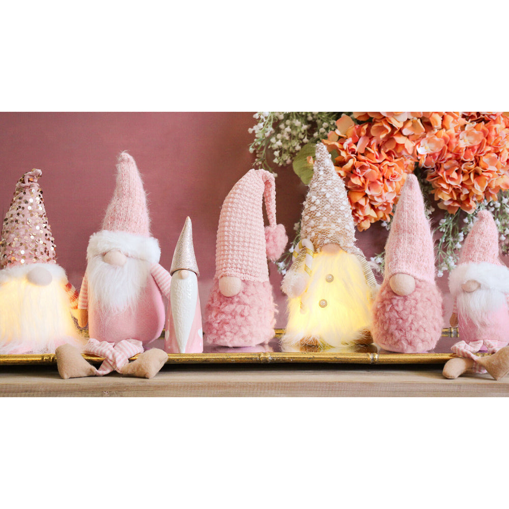 LVD 11x40cm Polyester Fluffy Andie Gnome Home/Living Room Xmas Decor Pink — image 2