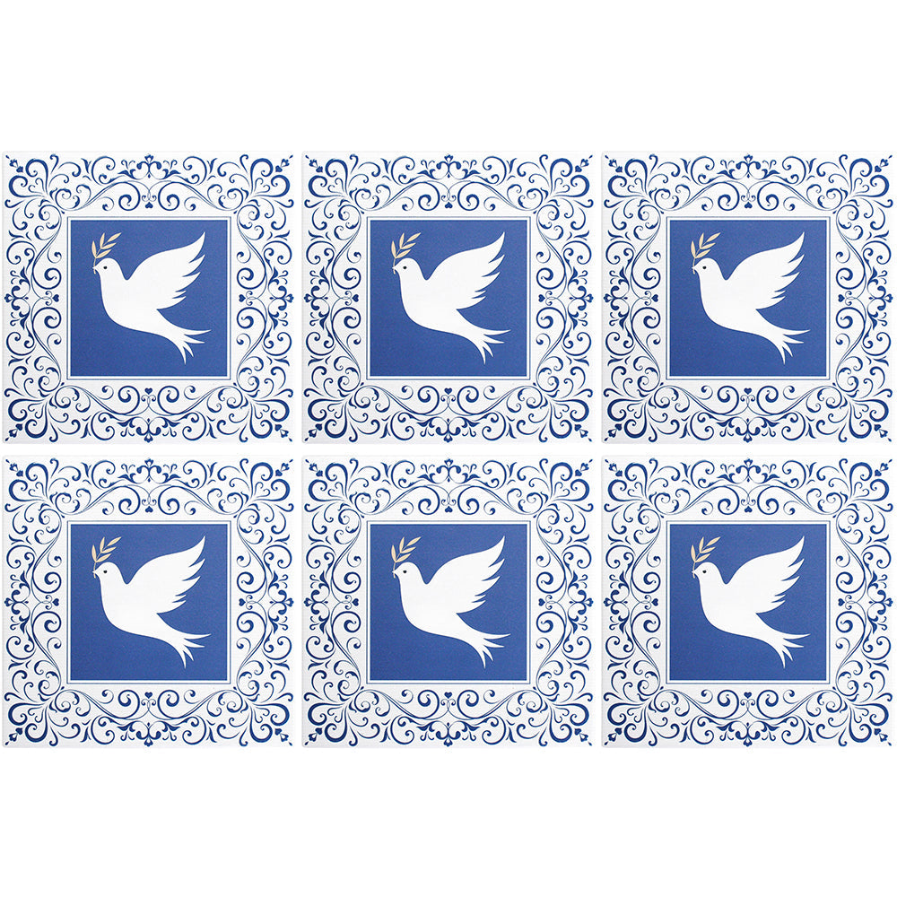 LVD Trivet Vintage Blue Decorative Tableware/Serveware Home Kitchen Decor (6 Pack)