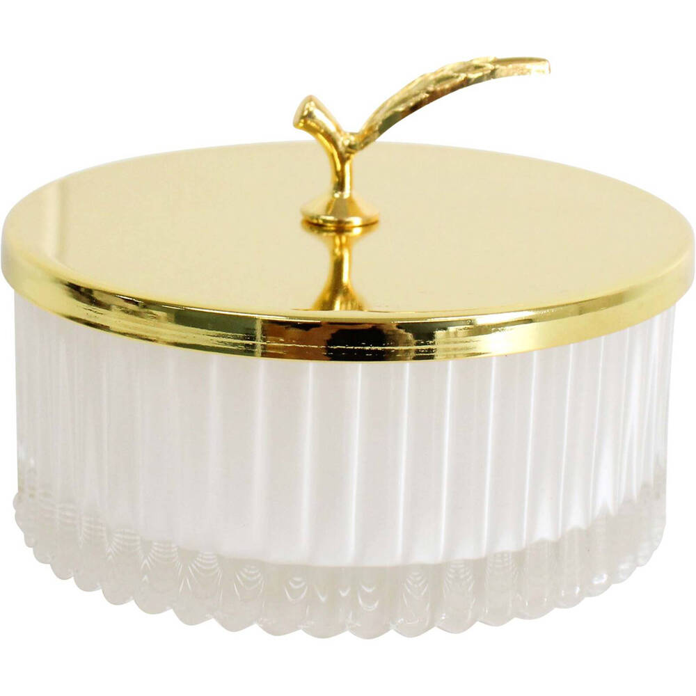 LVD Glass Trinket Box Storage Decor Round 9.5cm - Wilde Jungle