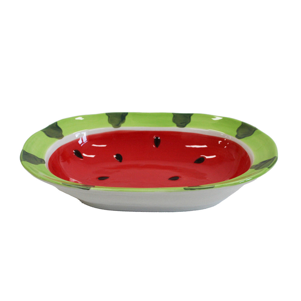 LVD Watermelon Ceramic 24cm Plate Snack Food Serving Dish Large Tabletop Home Decor