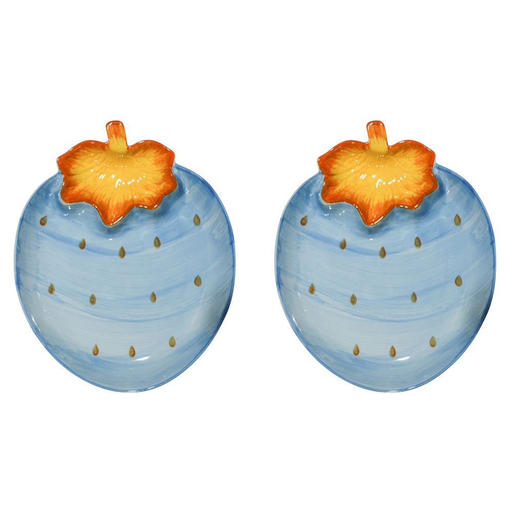 LVD Blueberry Ceramic 29cm Plate Snack/Nuts Food Serving Dish Tabletop Home Decor (2 Pack)