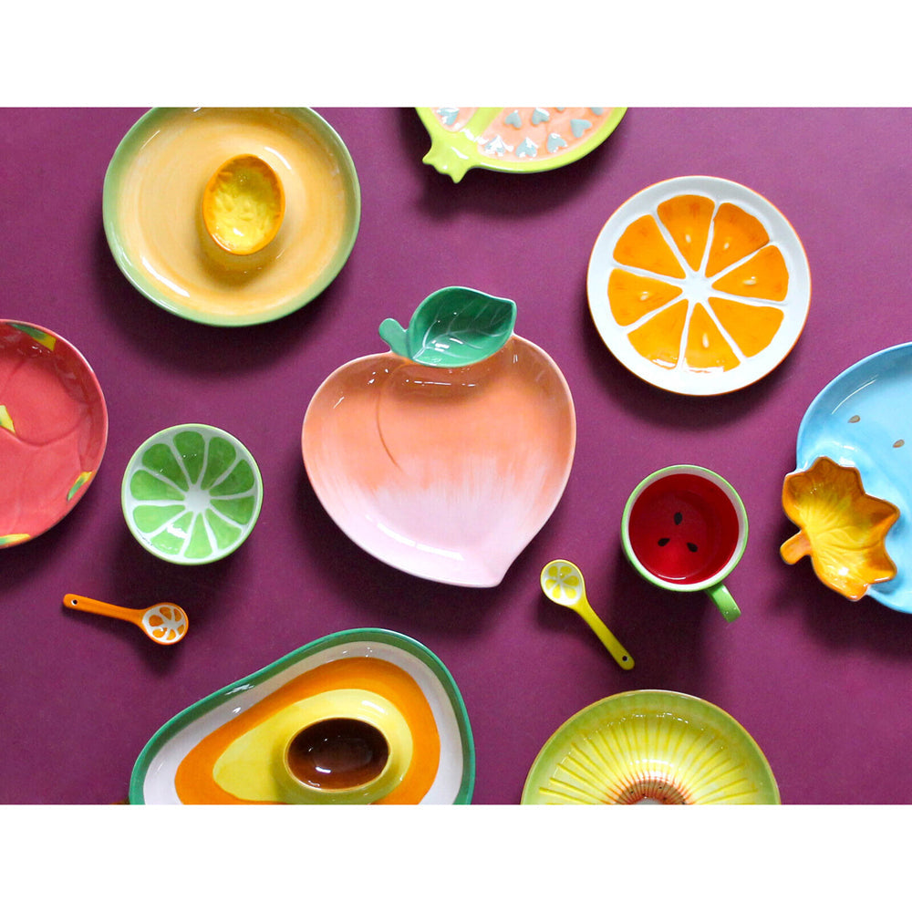 LVD Rockmelon Ceramic 24cm Dip Plate Snack/Salad Serving Dish Tabletop Home Decor — image 2