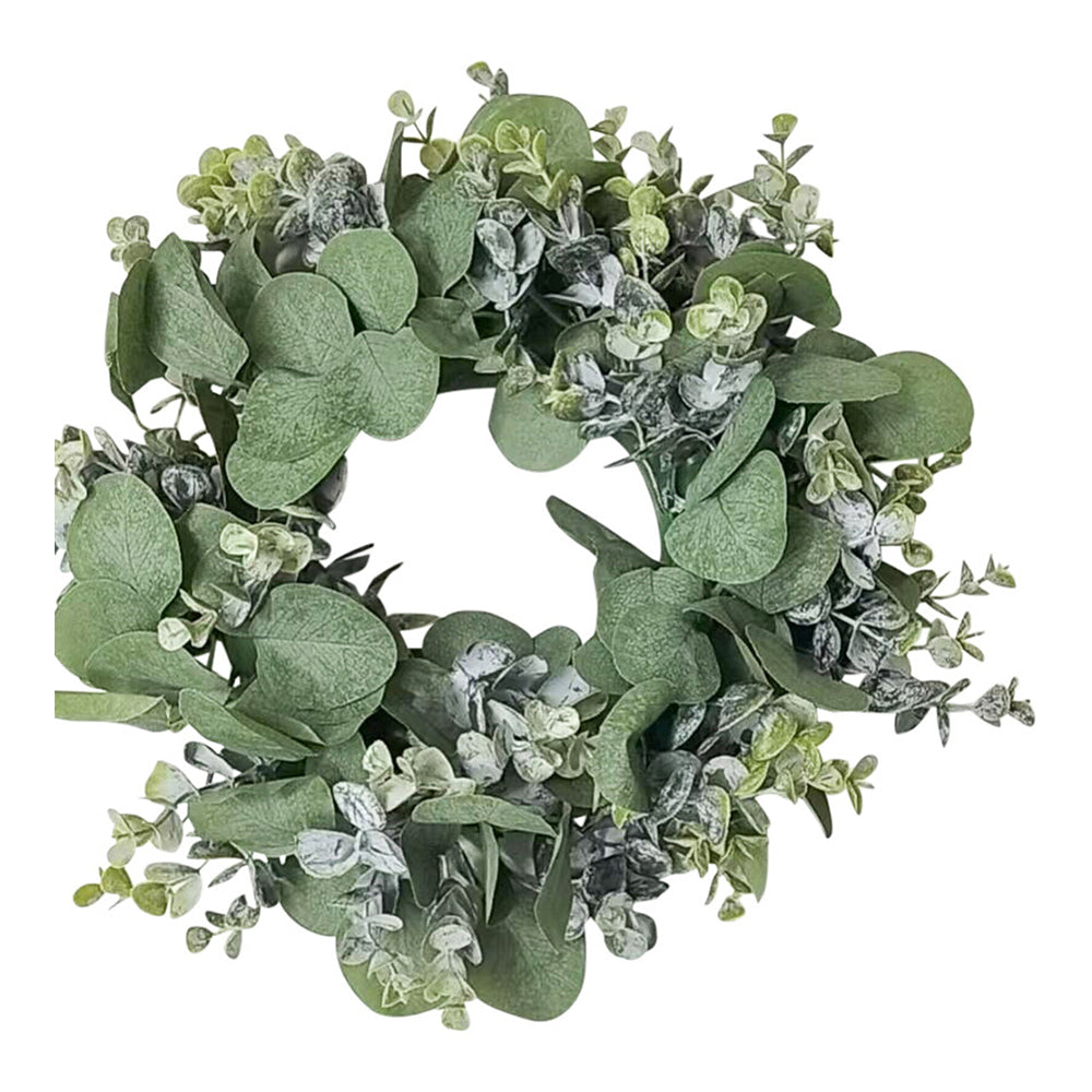LVD Wreath 28cm Plastic Faux Silvergum Home Decorative Door/Wall Display Small Green