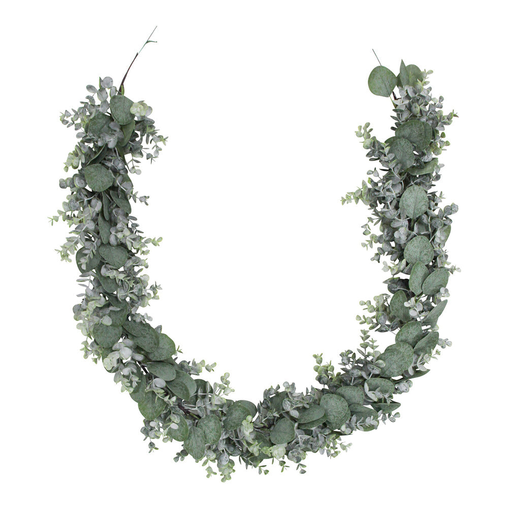 LVD Wreath 150cm Plastic Silvergum Home Decorative Hanging Display w/ Berries Green