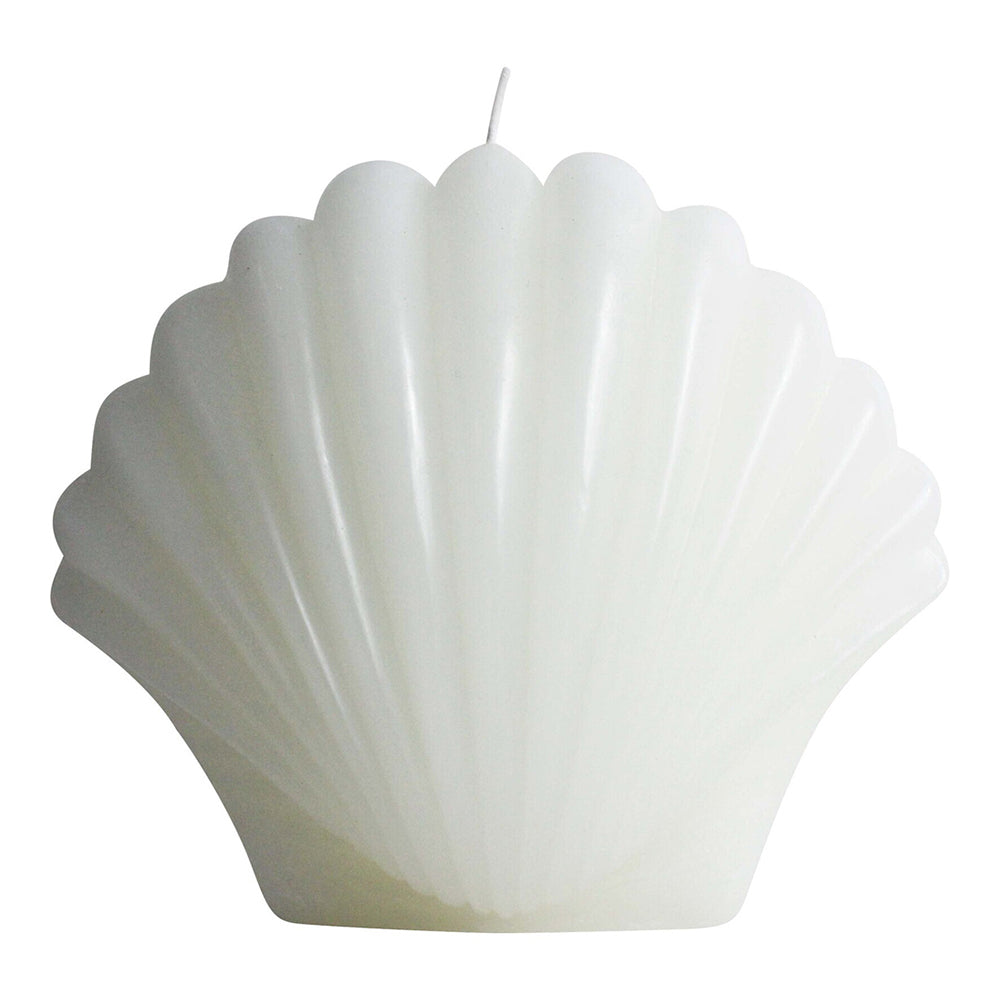 LVD Unscented 14.5cm Sea Shell Wax Candle Home Room Decor Tabletop Display White