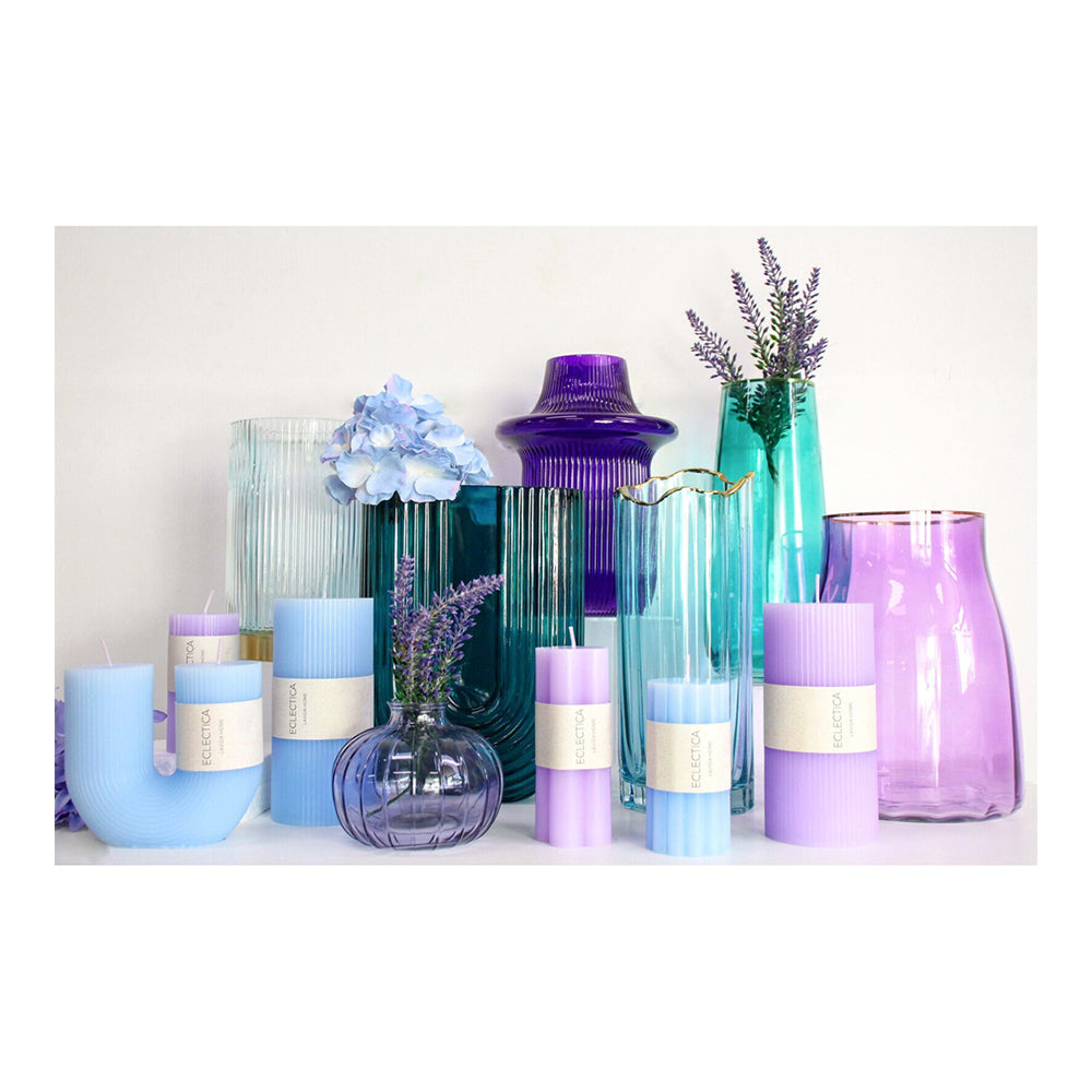 LVD Unscented 11cm Arch U-Shape Pillar Wax Candle Decorative Home Room Display Blue — image 2
