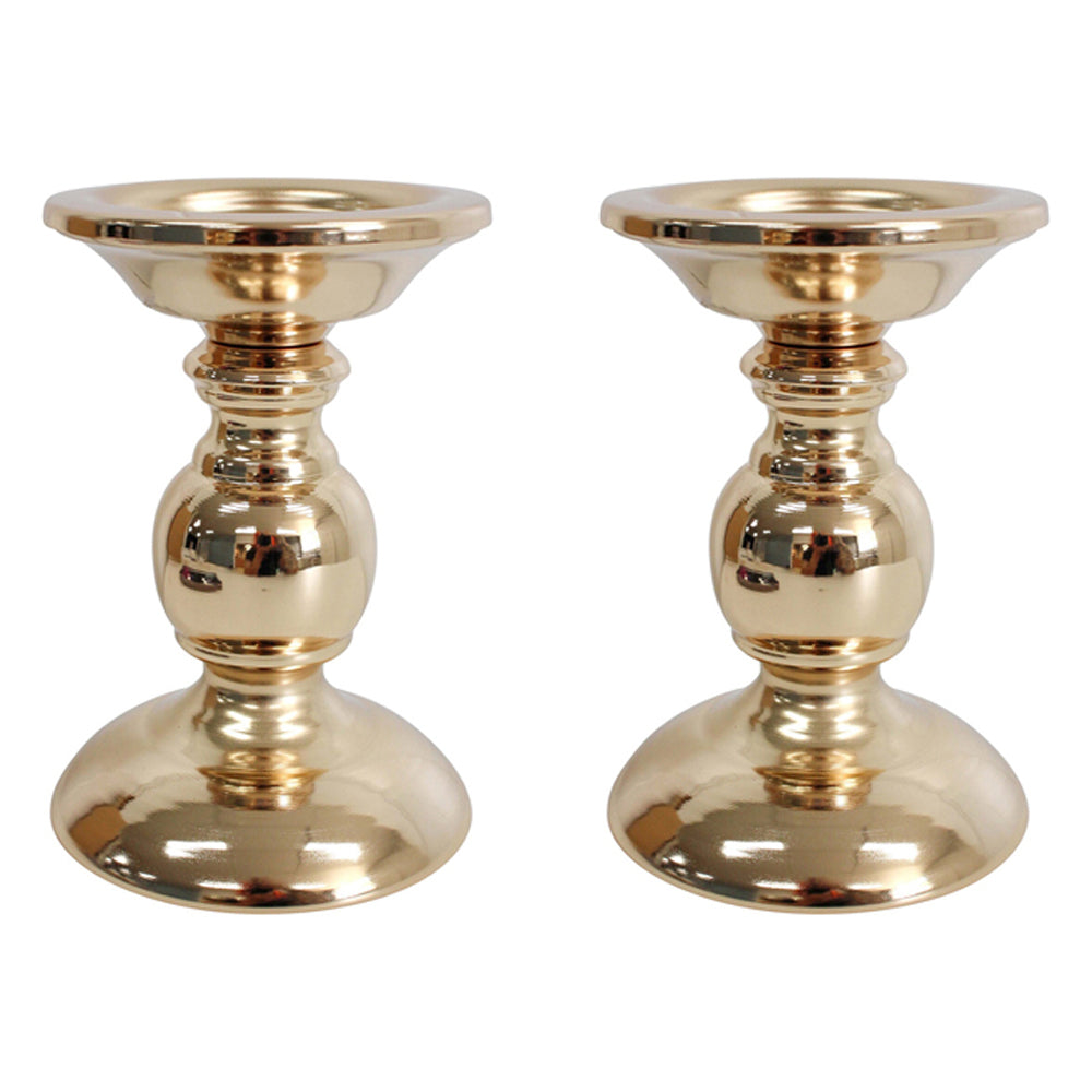 LVD Metal 16cm Candle Stick Holder Storage Display Home Decor Small Rose Gold (2 Pack)
