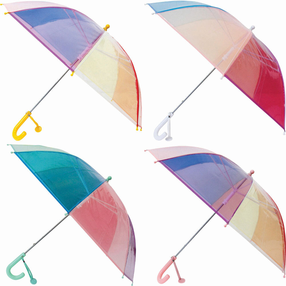 LVD Mix Pastel Clear Kids/Children Umbrella w/Tag Sun/Rain Shade 84cm Assort — image 2