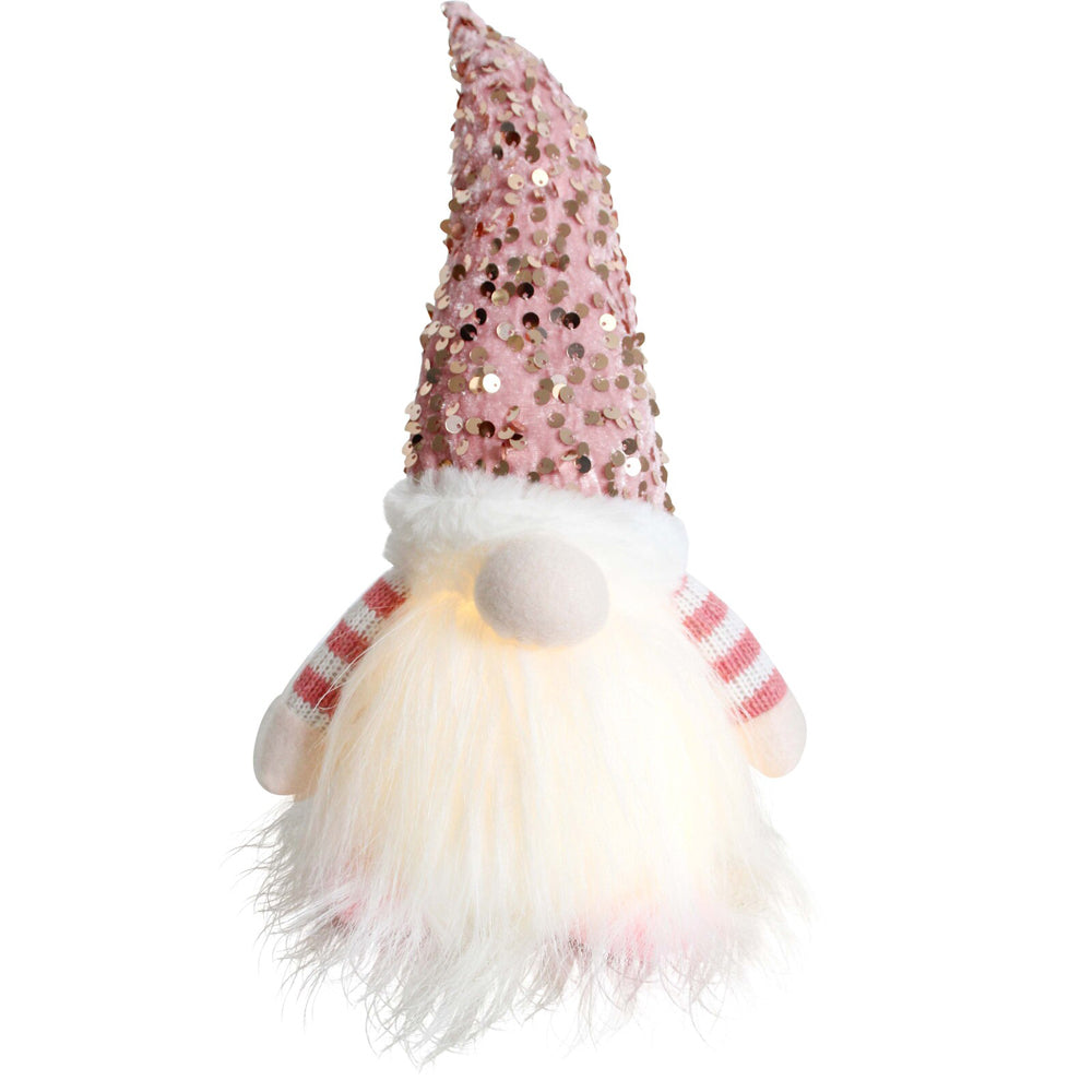LVD 17x30cm Polyester LED Pink Gnome Home/Living Room Xmas Display Decor