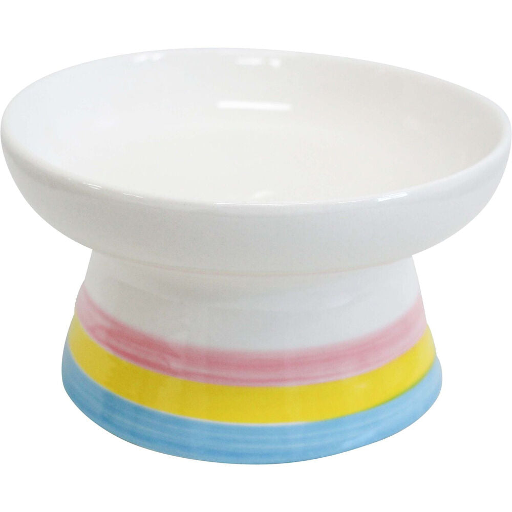 LVD Ceramic Stripes Raised Pet Feeding Bowl 8.5x15cm Multicoloured (2 Pack) — image 2