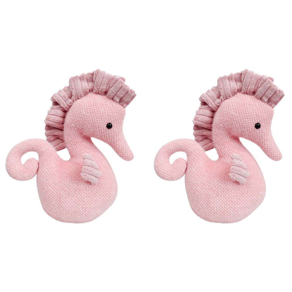 LVD Shiloh Seahorse 24cm Plush Toy Kids/Children/Toddler Soft Stuffed Animal Pink (2 Pack)