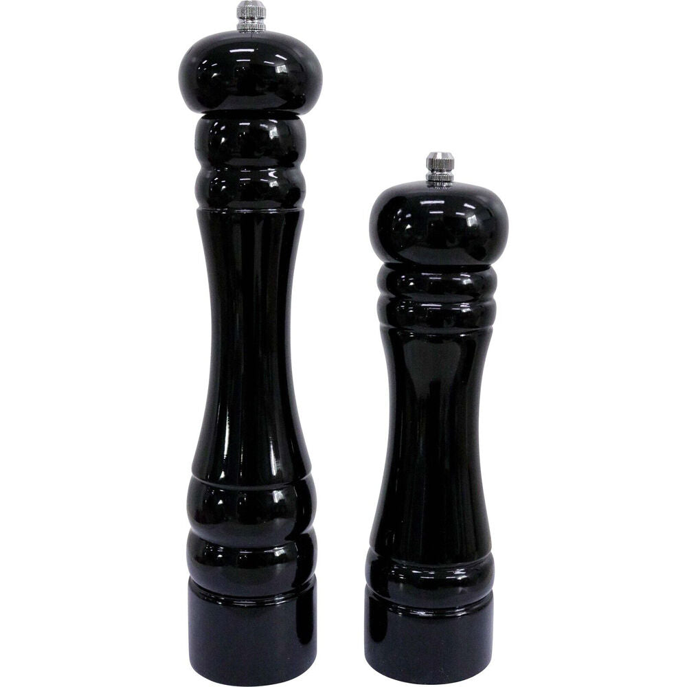 LVD 5x5x27cm Black Timber Wooden Sleek Tall Salt/Pepper Grinder Large — image 2