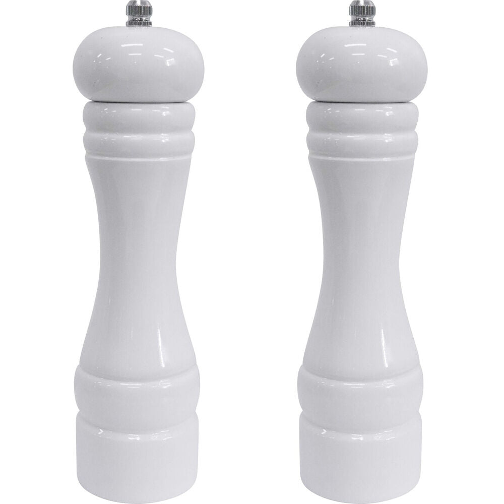 LVD Timber Wooden Kitchen Salt/Pepper Grinder Mill Medium 5x5x22cm White (2 Pack)
