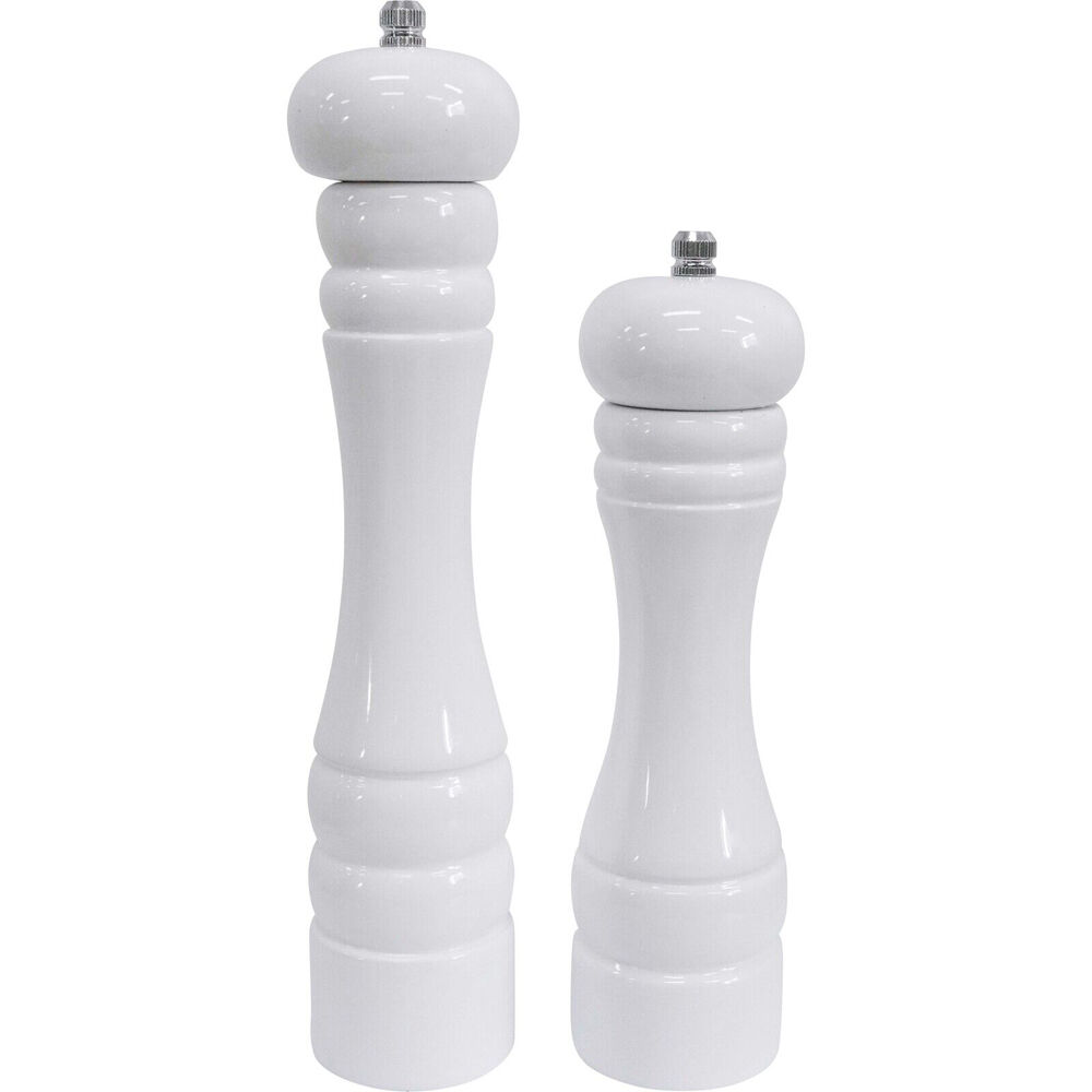 LVD 5x5x22cm White Timber Wooden Kitchen Salt/Pepper Grinder Mill Medium — image 2