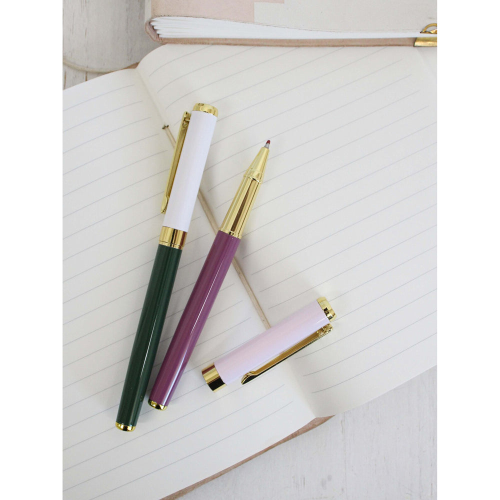 LVD Plastic/Metal School/Office Pen Writing Stationery 17cm Aqua/Pink (2 Pieces) — image 2