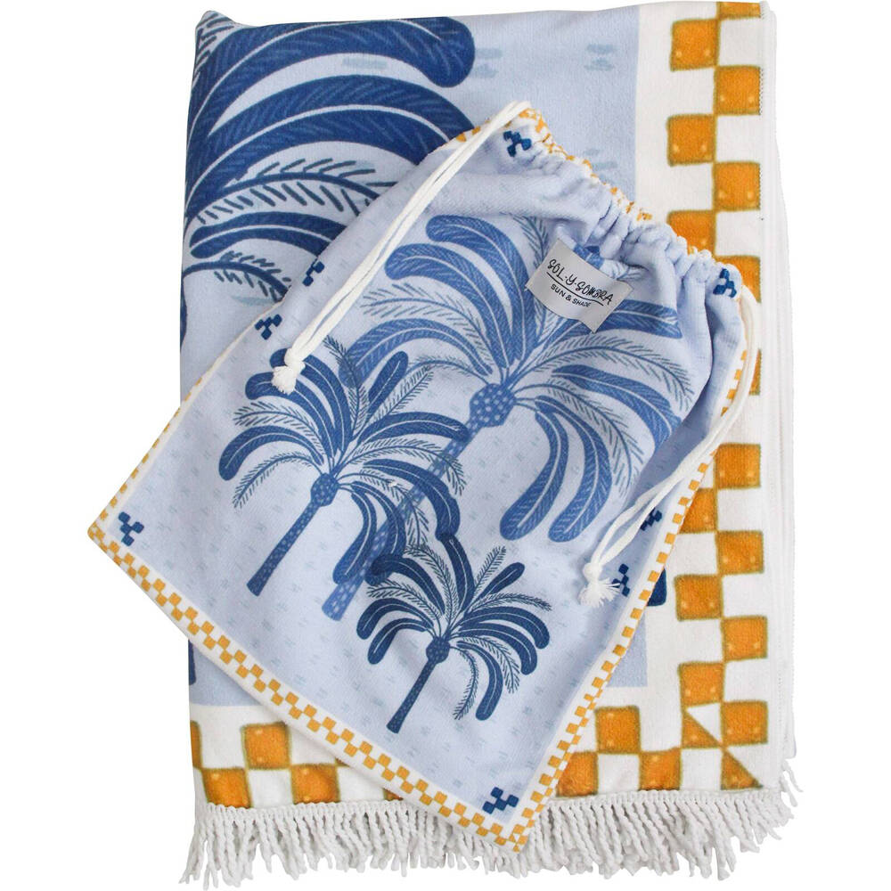 LVD Microfibre XL Absorbent Beach Towel Serene Palm Breeze Pattern 150x200cm — image 2