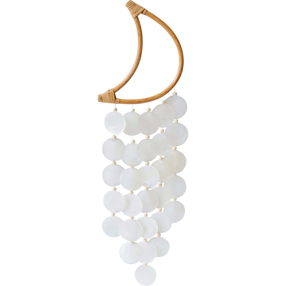 LVD Bamboo/Capiz Moon Dreamcatcher Home/Room Wall Hanging Decor 23x7cm White — image 2