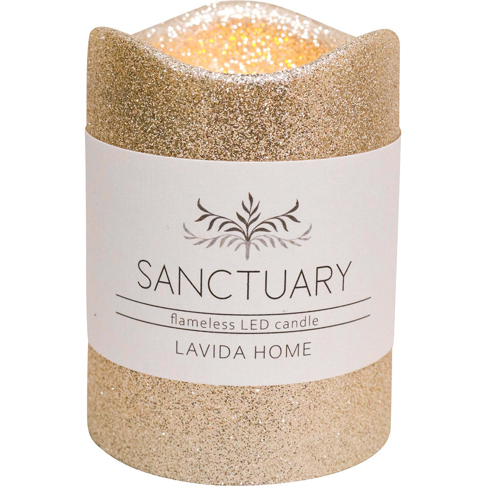 LVD Flameless Candle Small Champagne Decorative Home/Lounge Decor 7.5x10cm (6 Pack)