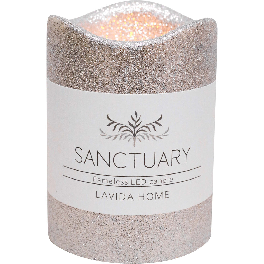 LVD Flameless Candle Small Silver Decorative Home/Lounge Tabletop Decor 10cm (6 Pack) — image 2