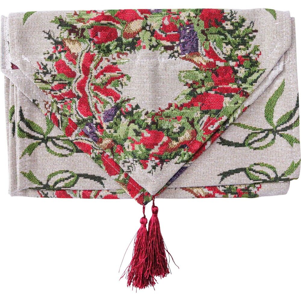 LVD 34x180cm Polyester Wreath Christmas Table Runner Home/Kitchenware Decor (2 Pack) — image 2
