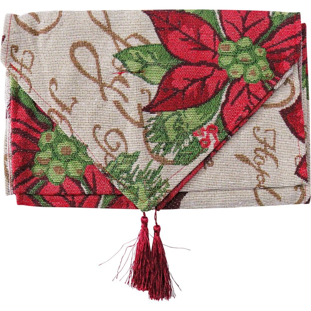 LVD 34x180cm Polyester Table Runner Poinsettia Home/Kitchen/Tabletop Decor (2 Pack) — image 2