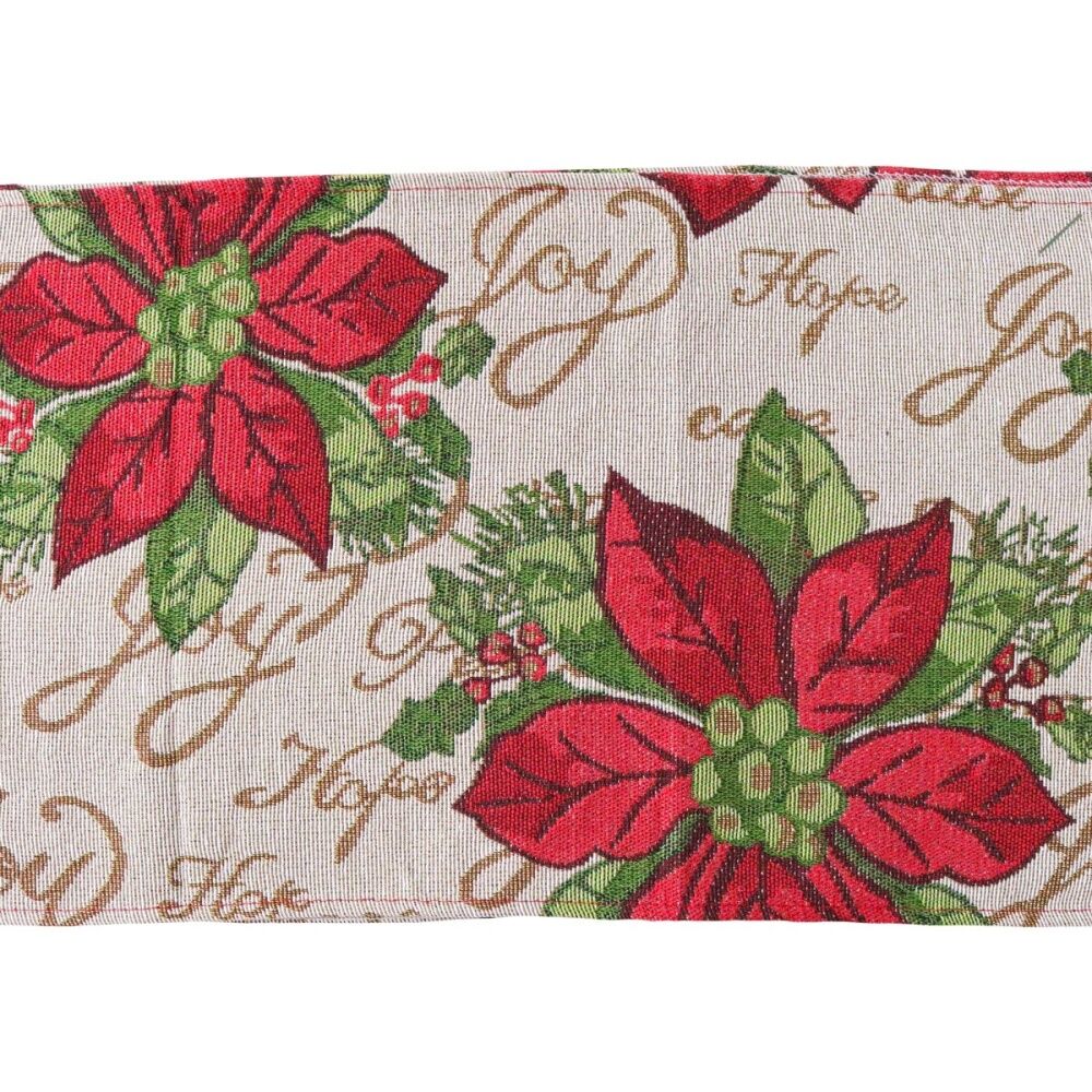 LVD 34x180cm Polyester Table Runner Poinsettia Home/Kitchen/Tabletop Decor (2 Pack) — image 3