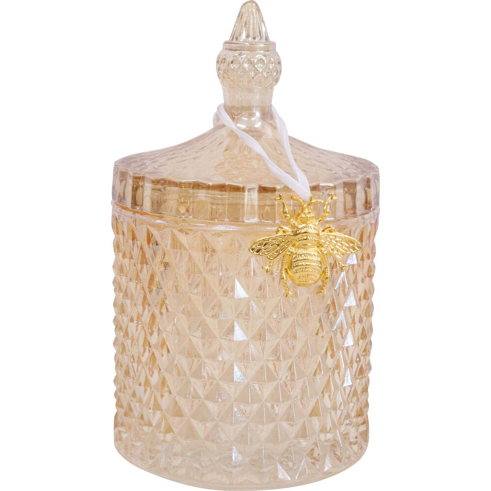 LVD Glass Cruz Trinket Box Storage Home Tabletop Decor Round 18.5cm Amber (2 Pack) — image 2