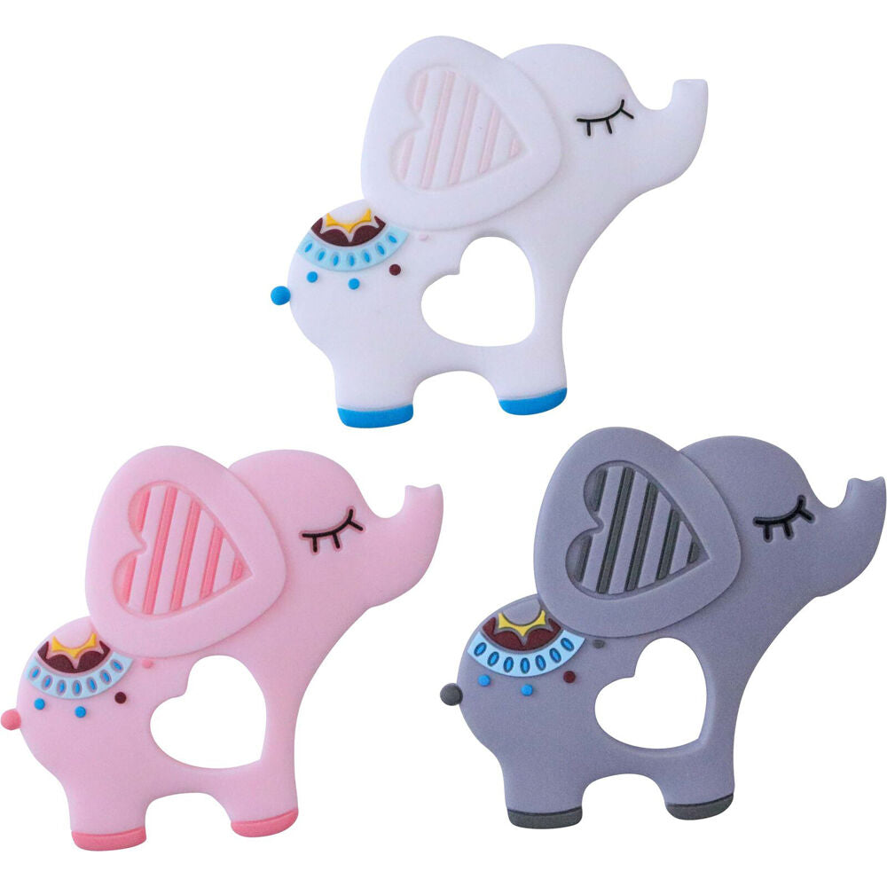 LVD Silicone Baby Teether Toy Toddler Chew Soothe Elephants 10cm Assorted (3 Pack) — image 3