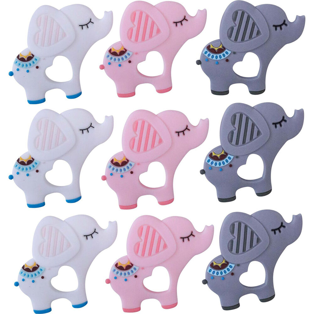 LVD Silicone Baby Teether Toy Toddler Chew Soothe Elephants 10cm Assorted (3 Pack) — image 4