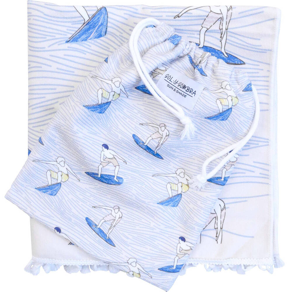 LVD Kids Microfibre Poncho Towel w/ Bag Quick-Dry Bath/Beach 70cm Surfers — image 2