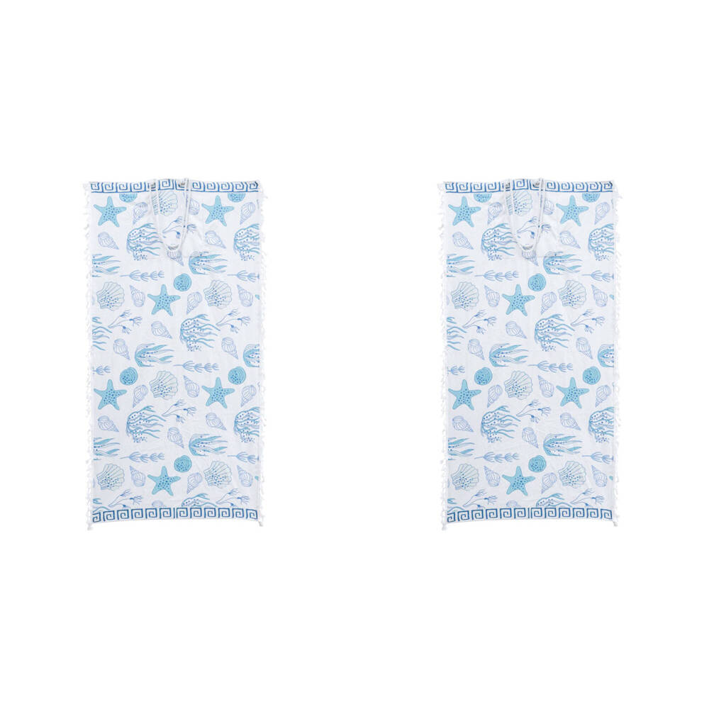 LVD Kids/Children Microfibre Beach Towel In Bag Quick-Drying 70x140cm Ocean (2 Pack)