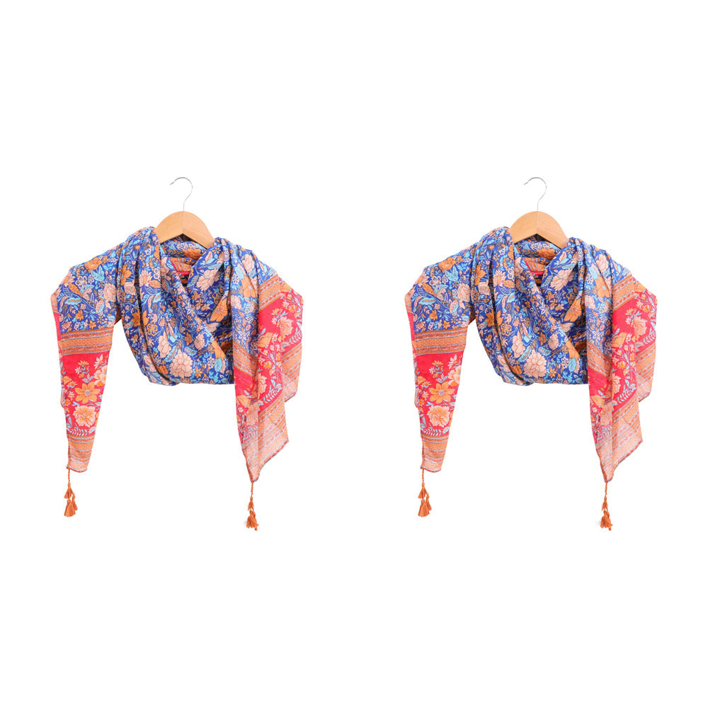 LVD Polyester Scarf Sarong Navy Country Theme Stylish Womens Fashion 90x180cm (2 Pack)