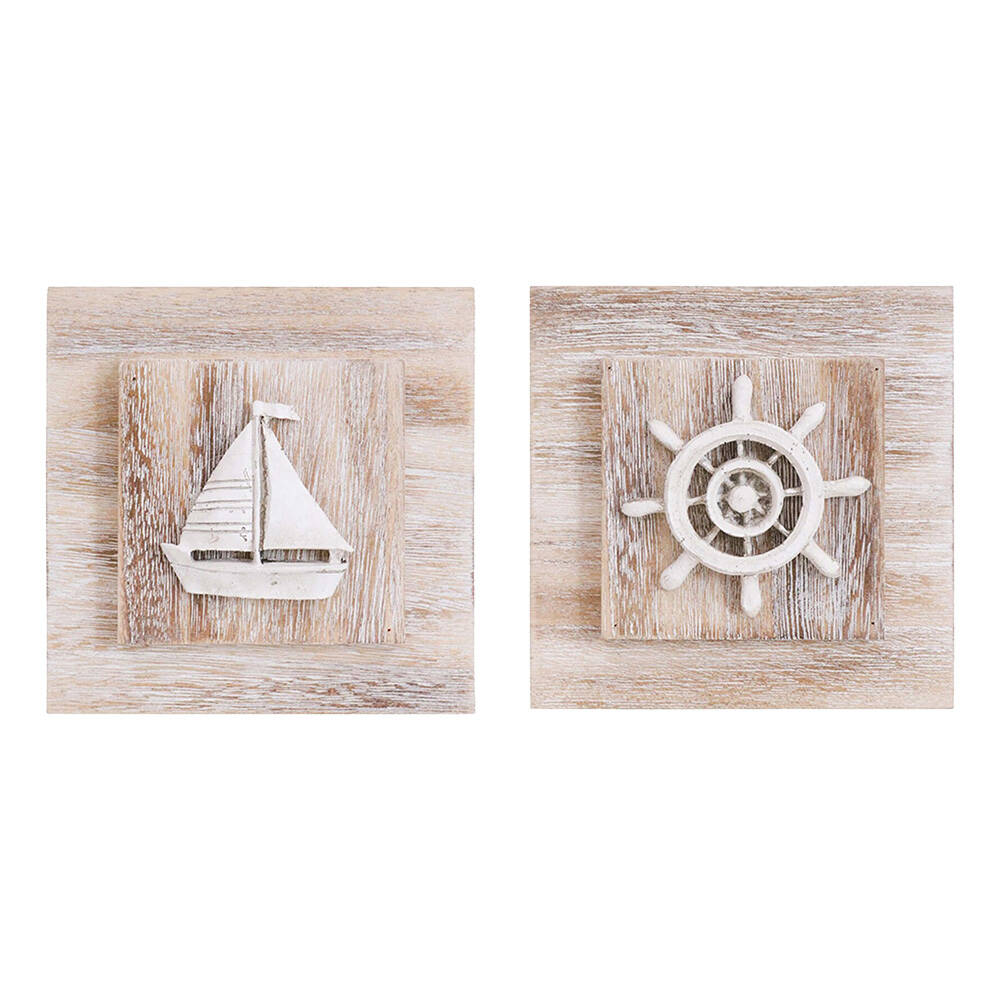 LVD Wall Art Natural Home/Office Hanging Decorative Display 16x16cm Assorted (2 Pack)