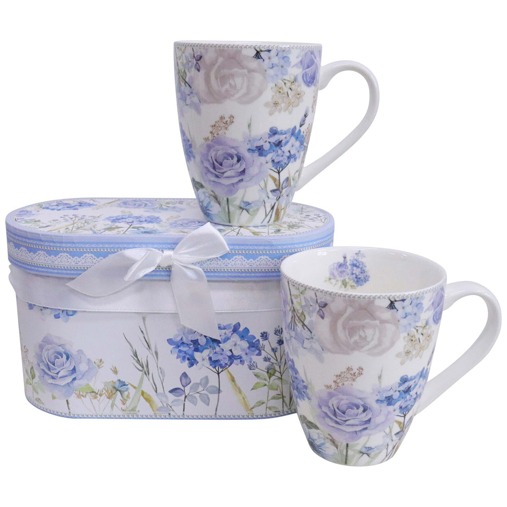 LVD 2pc LVD Ceramic Teacups w/ Box Hydrangea Blooms Home/Kitchen Drinkware 11cm (2 Pack) — image 3