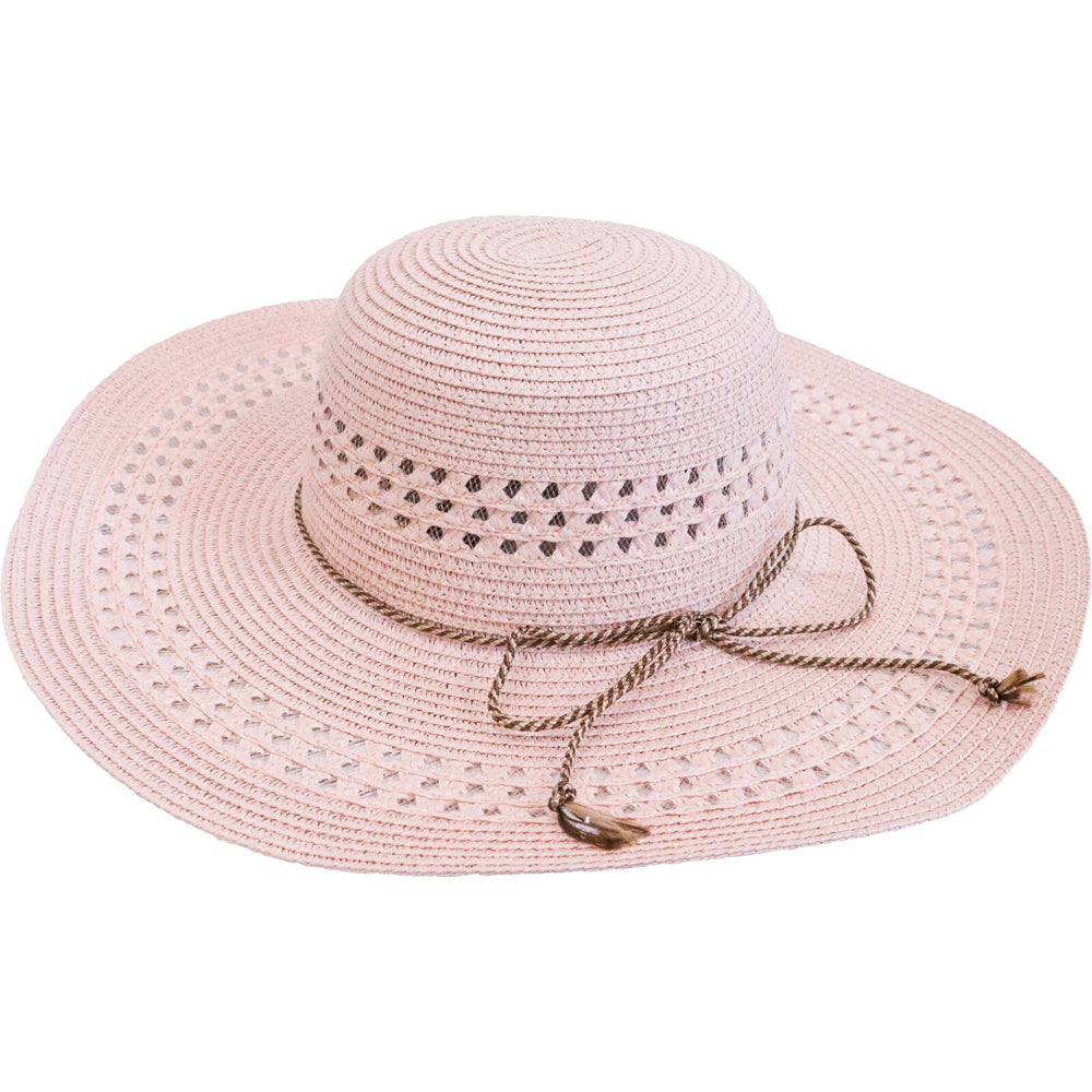 LVD Kids/Children Woven Sun Outdoor Summer Hat 42cm Brim Round Dusty Fields