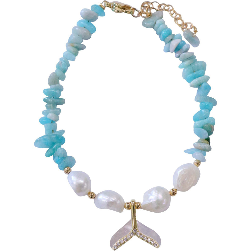 LVD Bracelet Freshwater Pearl Marine Stylish Natural Jewelry/Accessory 17cm